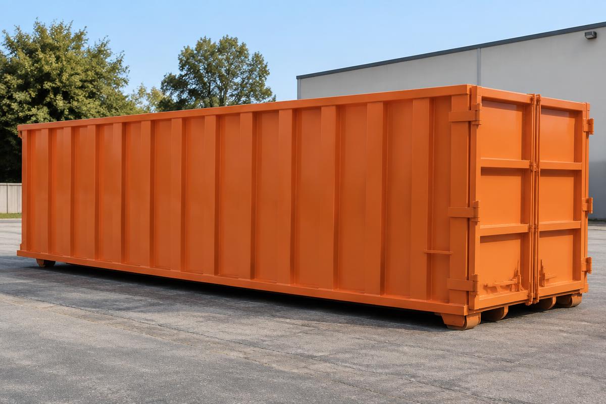 40 yard high-wall roll-off dumpster on a commercial lot